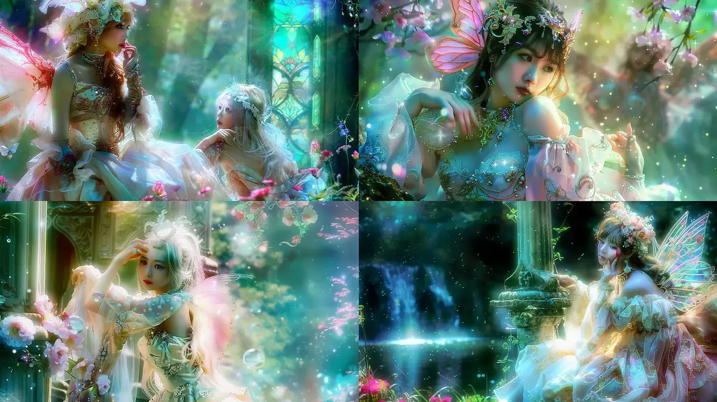 Ethereal Fantasy with Enchanting Floral Elements and Dreamlike Atmosphere - Midjourney sref style