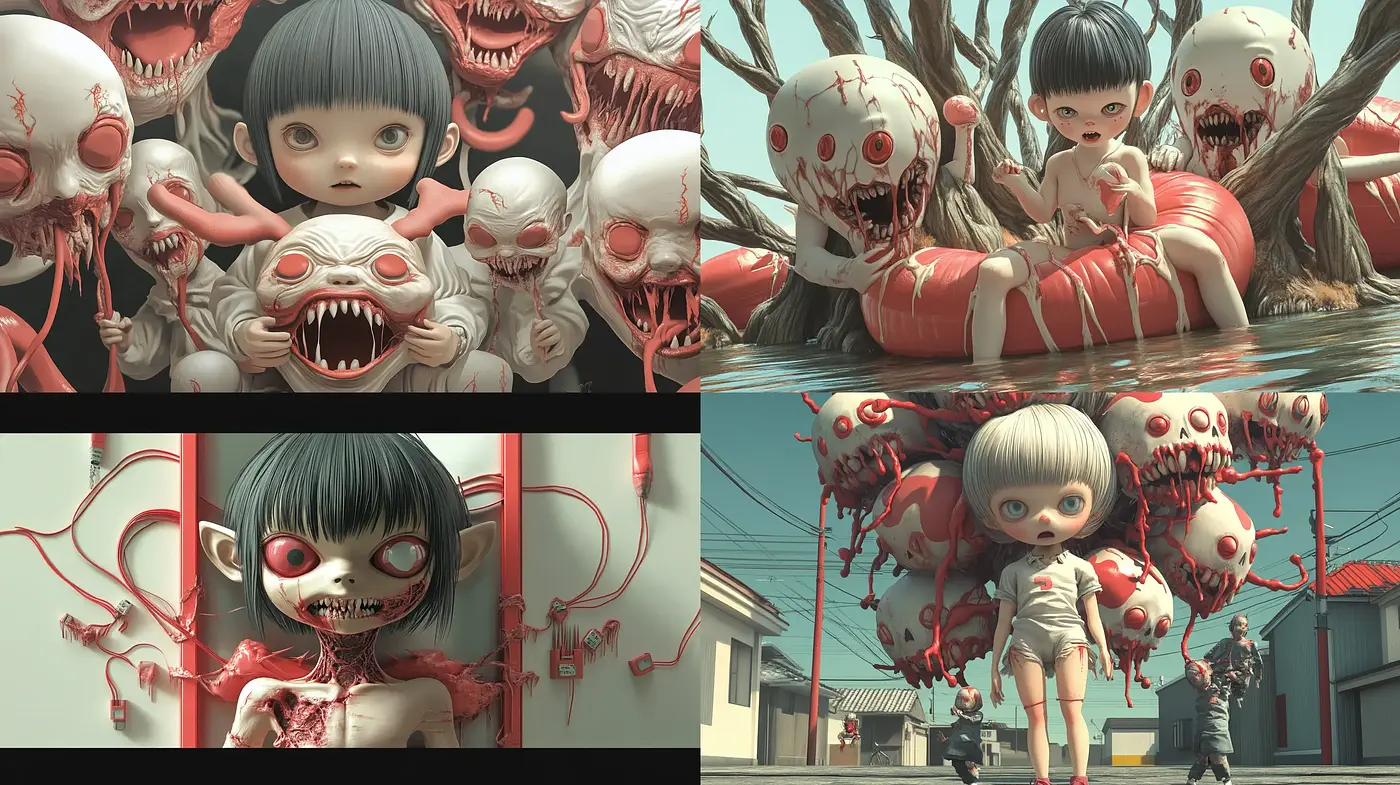 Surreal Macabre: A Blend of Innocence and Nightmare - Midjourney sref style