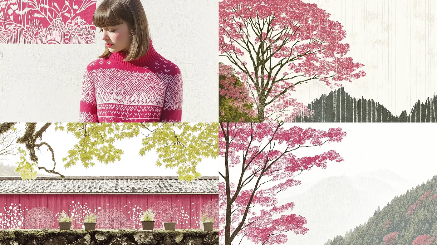 Sakura Serenity in Stylized Pastel Textures - Midjourney sref style