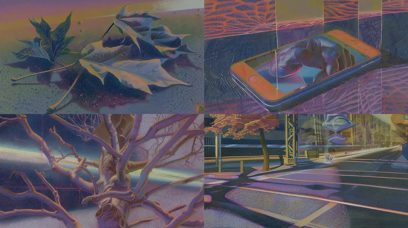 Dreamlike and Surreal Exploration of Nature and Technology - Midjourney sref style