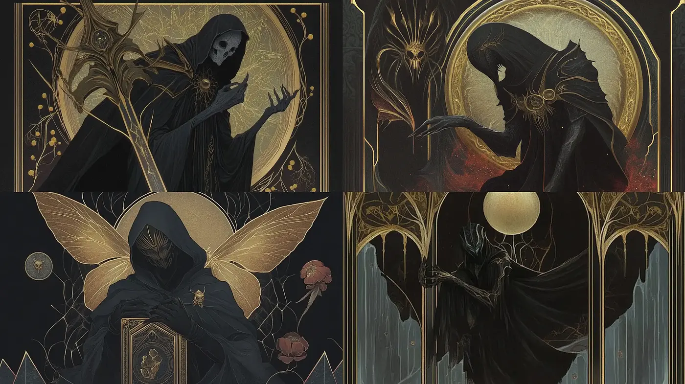 Gothic Elegance with Art Nouveau Overtones - Midjourney sref style