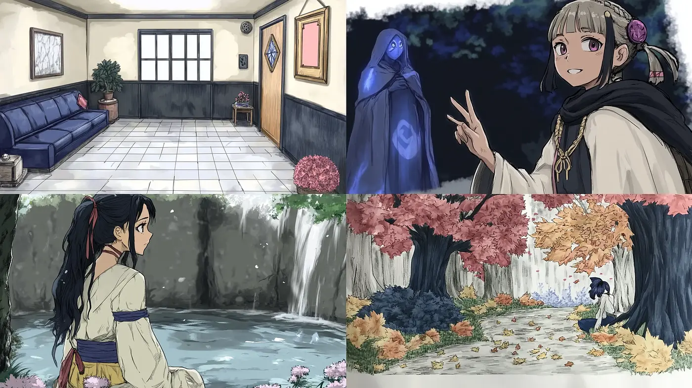 Enchanting Anime-Inspired Serenity Washed in a Muted Natural Palette - Midjourney sref style