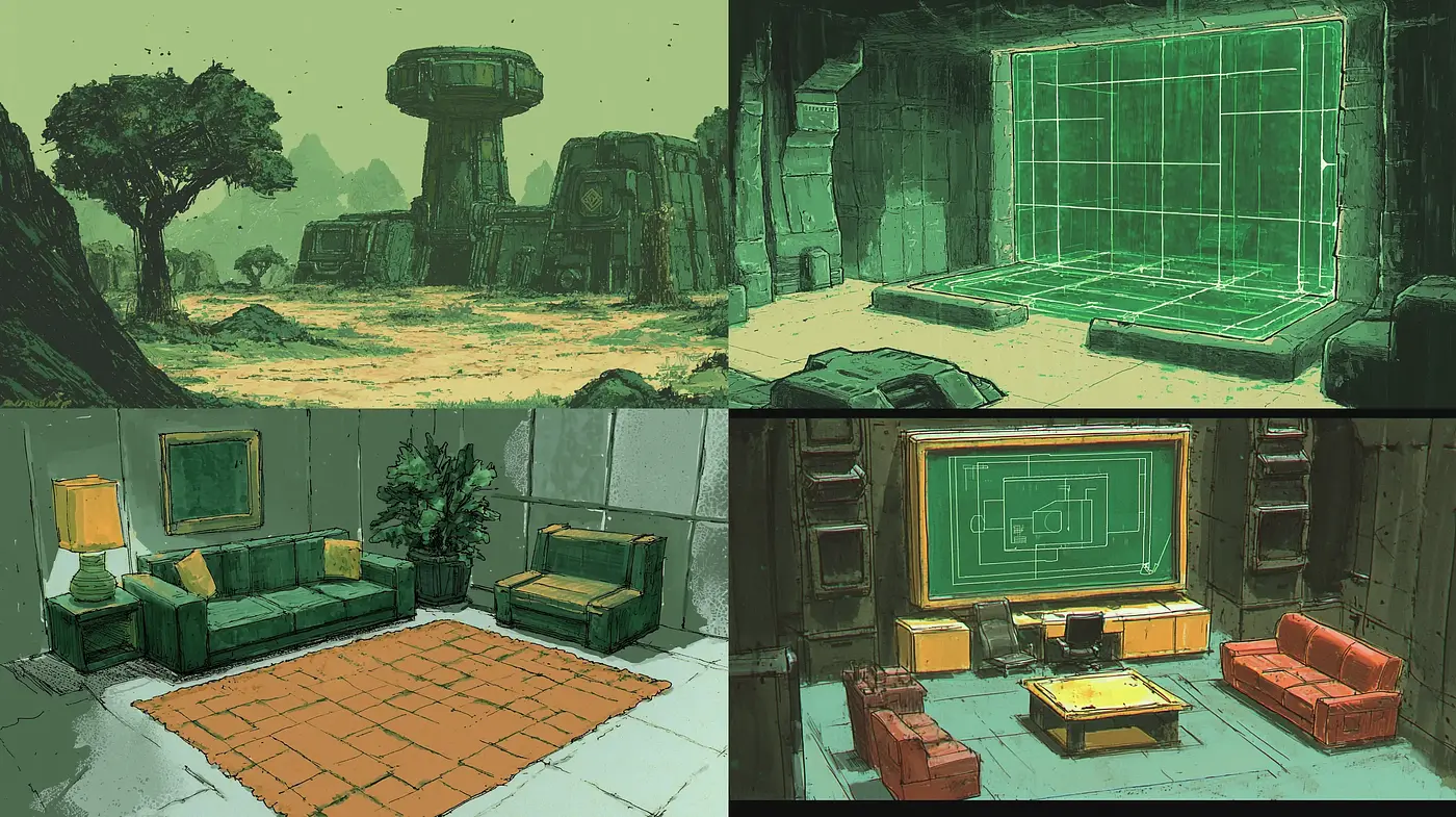 Futuristic Retro Sci-Fi Visions with Nostalgic Palettes - Midjourney sref style