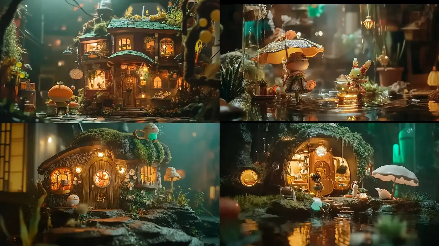 Enchanted Whimsical Nook - A Magical and Dreamy Nighttime Vista - Midjourney sref style