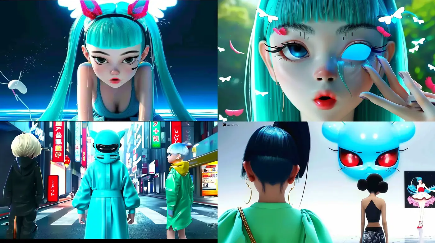 Neon-lit Cyberpunk Dreamscape with Anime Overtones - Midjourney sref style