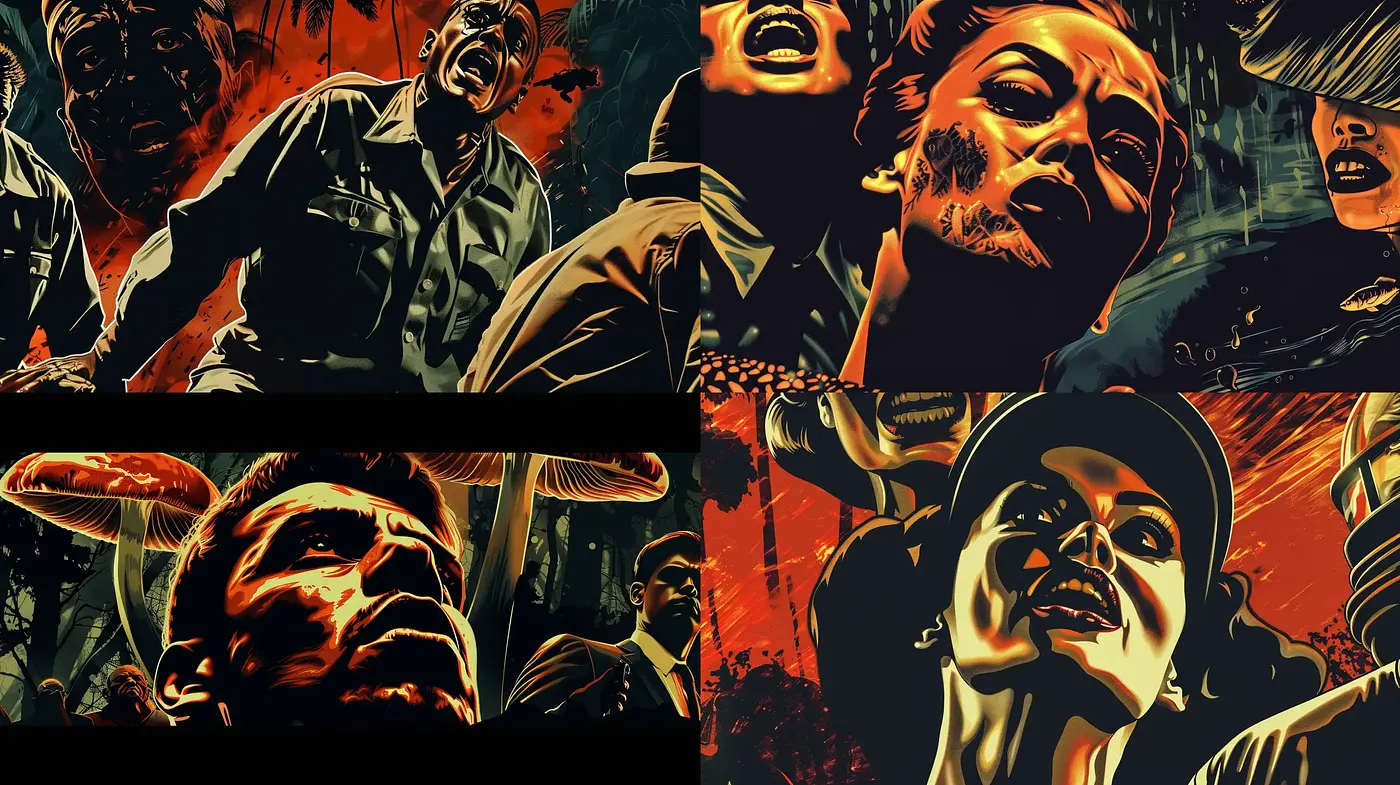 Dramatic Noir Cinematic Expressionism - Midjourney sref style