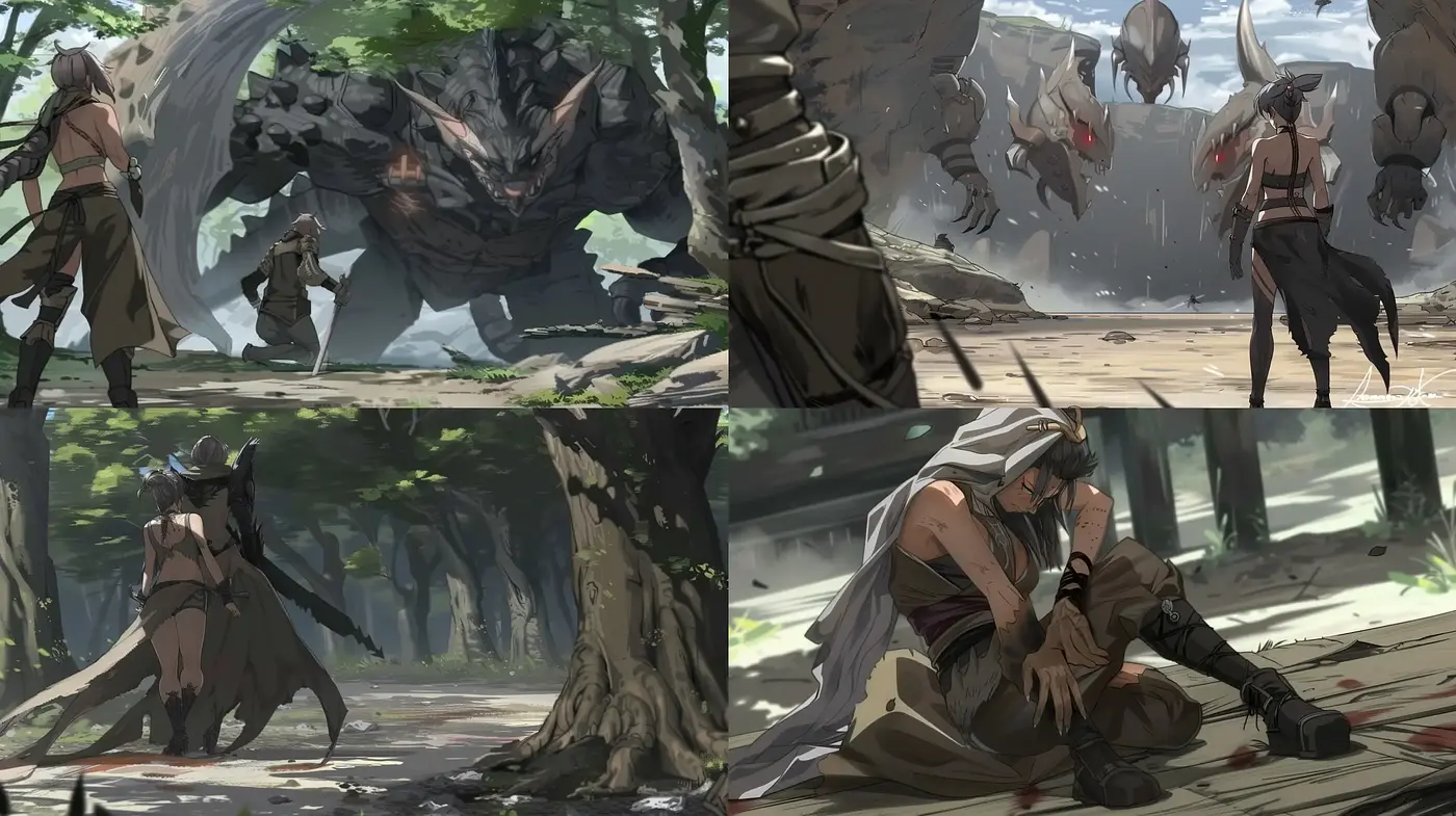 Dynamic Brushwork and Earth Toned Fantasy Illustrations - Midjourney sref style