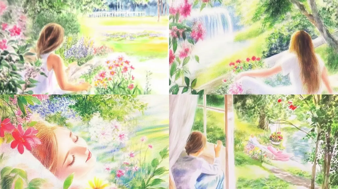 Serene Pastoral Dreamscapes with Soft Impressionistic Essence - Midjourney sref style