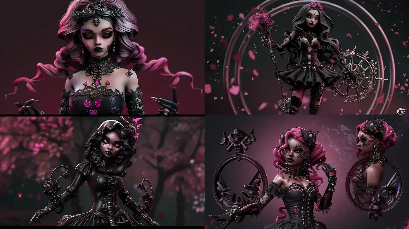 Gothic Elegance with Fairy-Tale Whimsy - Midjourney sref style