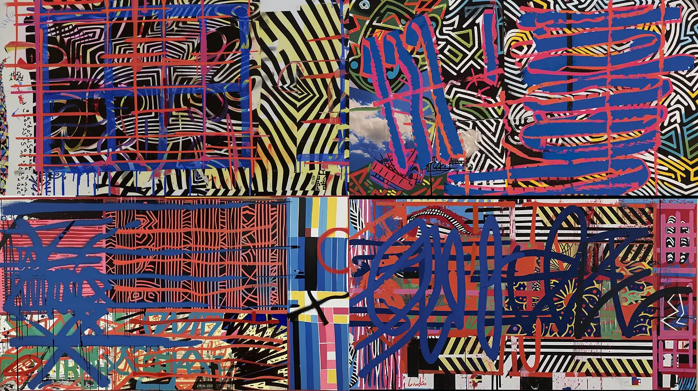 Eclectic Fusion of Abstract Expressionism and Street Art - Midjourney sref style