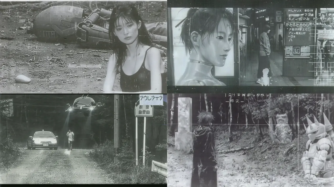 Monochromatic Cyberpunk Dreamscape - Midjourney sref style