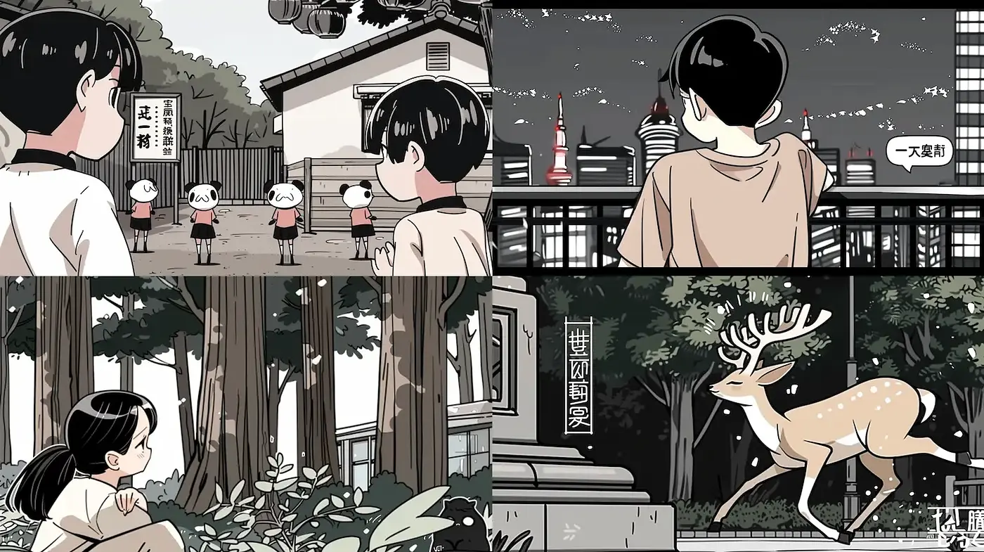 Contemporary Anime-Inspired Urban Narrative with Natural Elements - Midjourney sref style