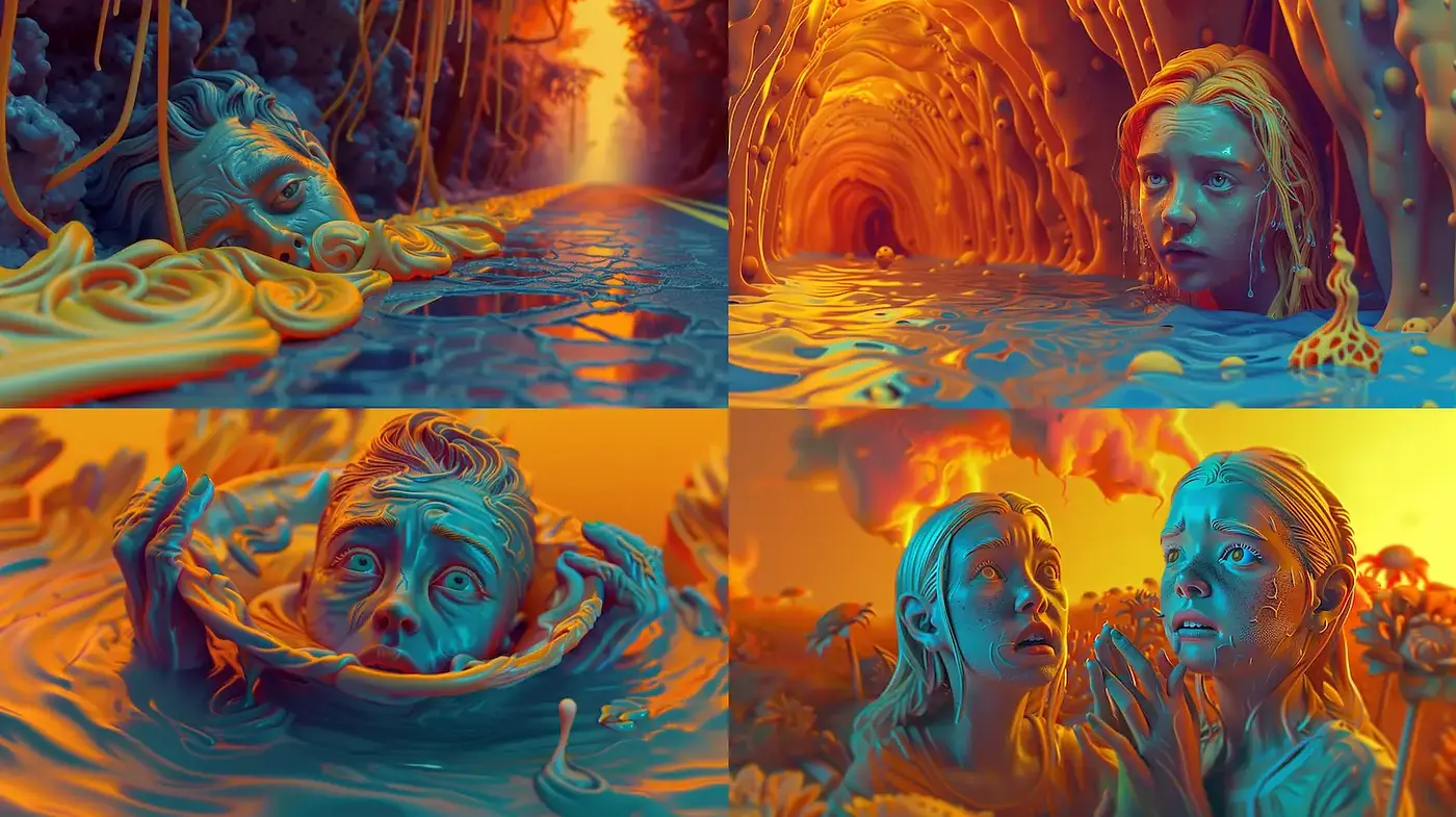 Surreal and Ethereal Exploration of Emotions in Vivid Imagery - Midjourney sref style