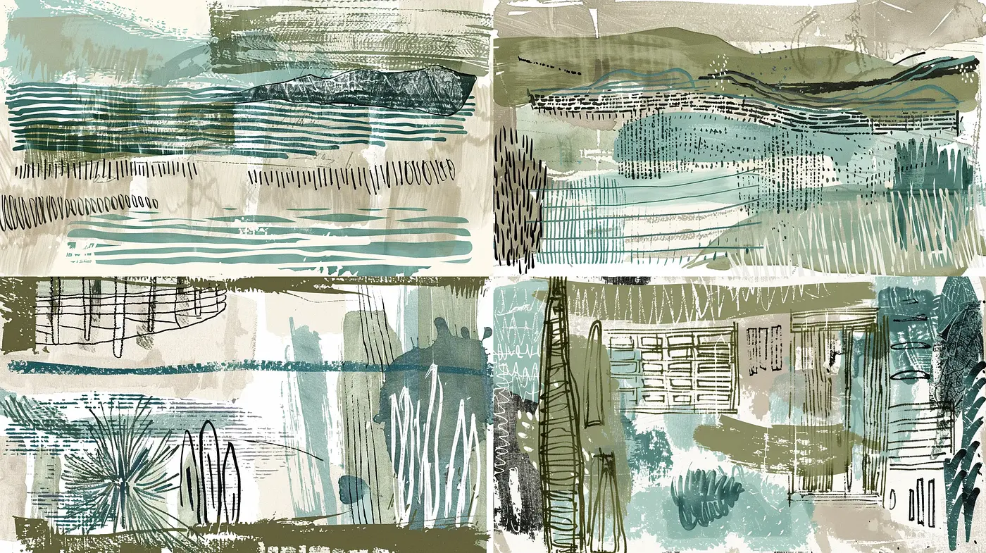Abstract Brushstroke Texture Exploration in Earthy Tones - Midjourney sref style