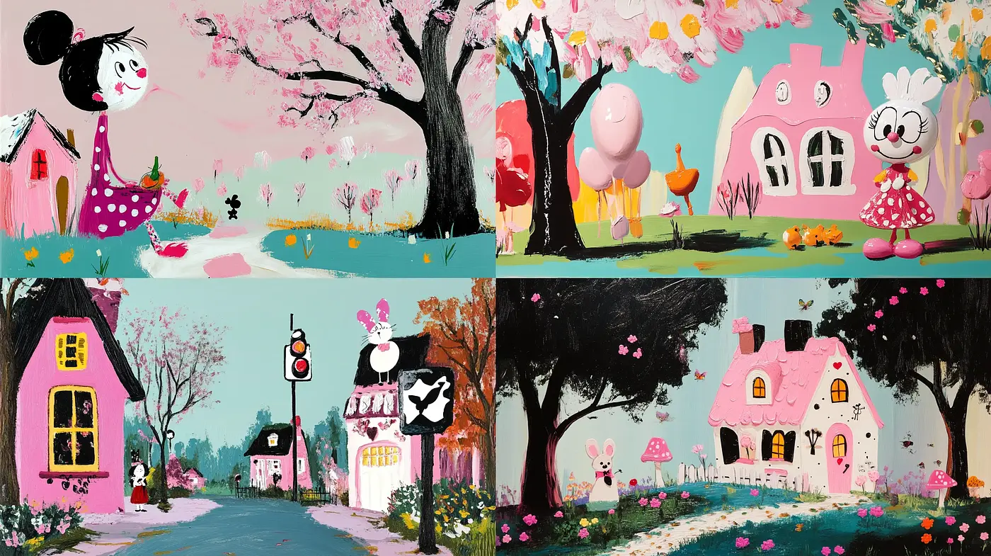 Whimsical Storybook Illustrations with a Vibrant Cartoonish Flair - Midjourney sref style