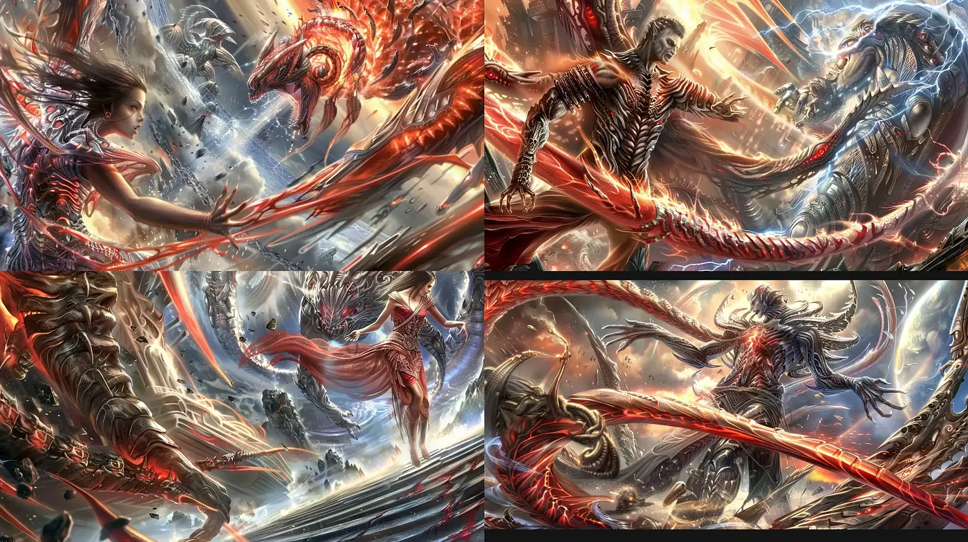 Ethereal Chaos: A Dynamic Symphony of Brushstrokes and Radiant Hues - Midjourney sref style