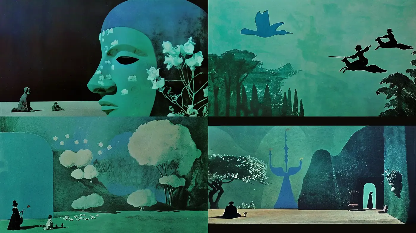Ethereal Cyan Dreamscape: A Surreal Fusion of Nature and Fantasy - Midjourney sref style