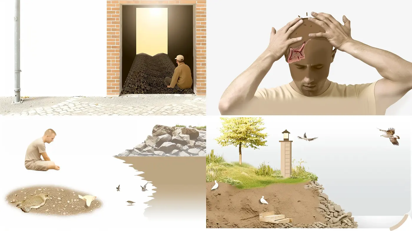 Harmonious Tranquility: A Study in Earthy Tones and Surreal Spaces - Midjourney sref style
