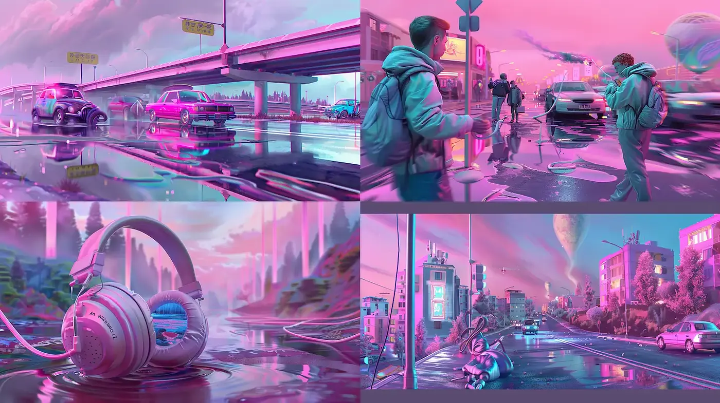 Futuristic Urban Dreamscapes with a Neon Aesthetic - Midjourney sref style