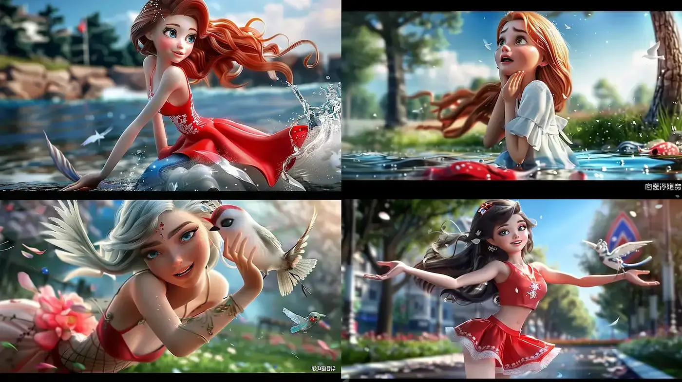 Whimsical and vibrant animated style with natural elements and playful characters - Midjourney sref style