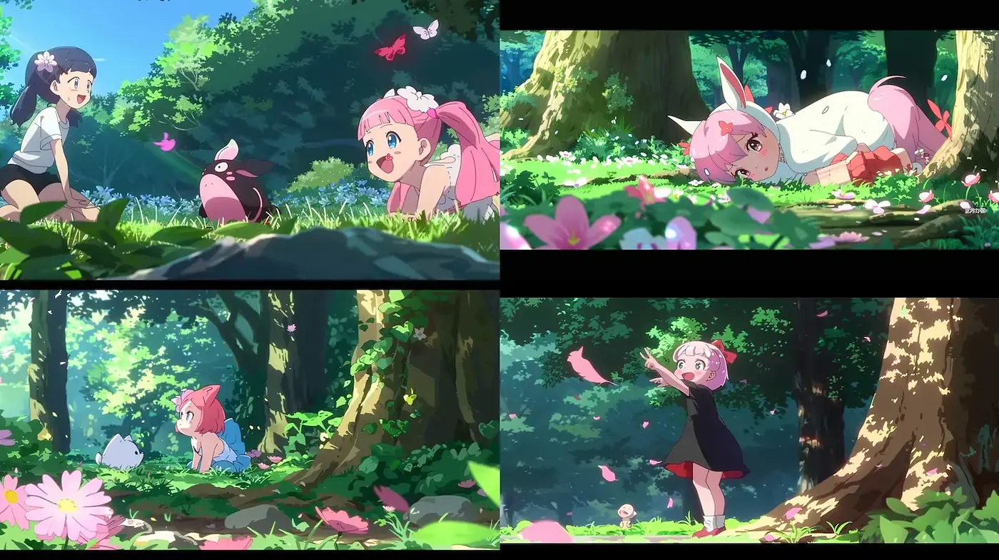 Whimsical and Lush Forest Scenes with Enchanted Characters - Midjourney sref style