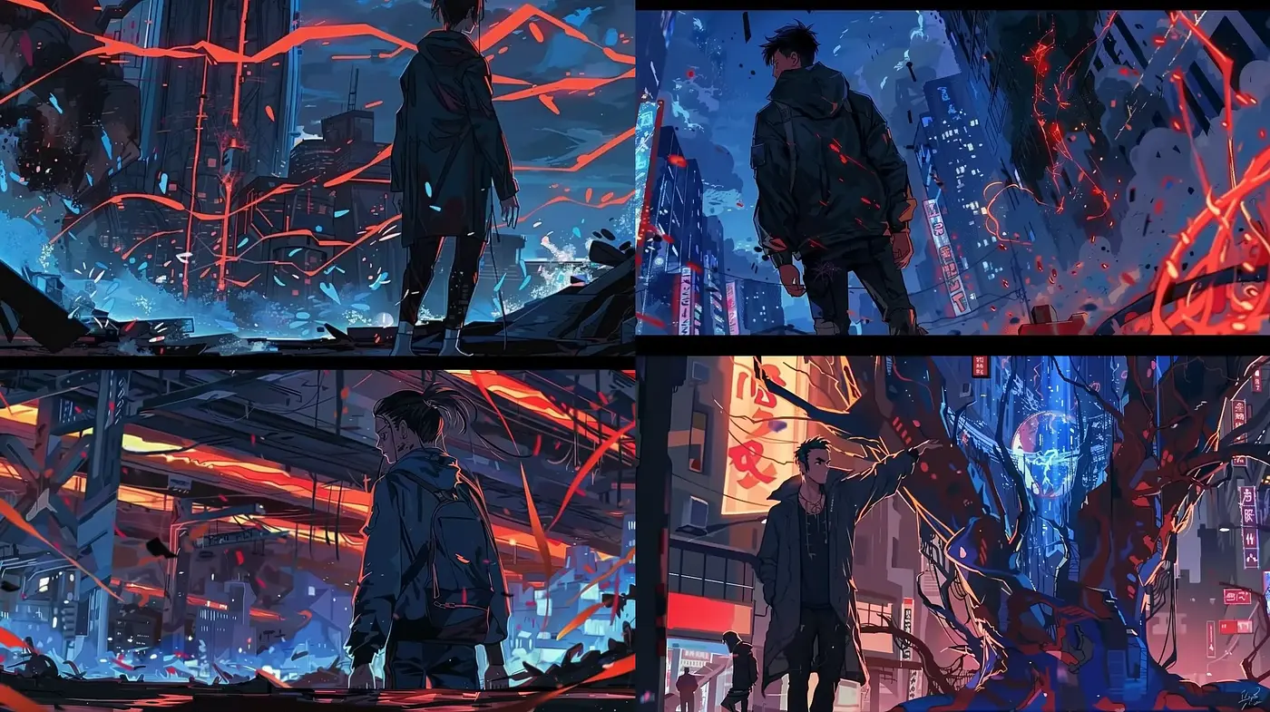 Neon-drenched Cyberpunk Nightscape Artistry - Midjourney sref style