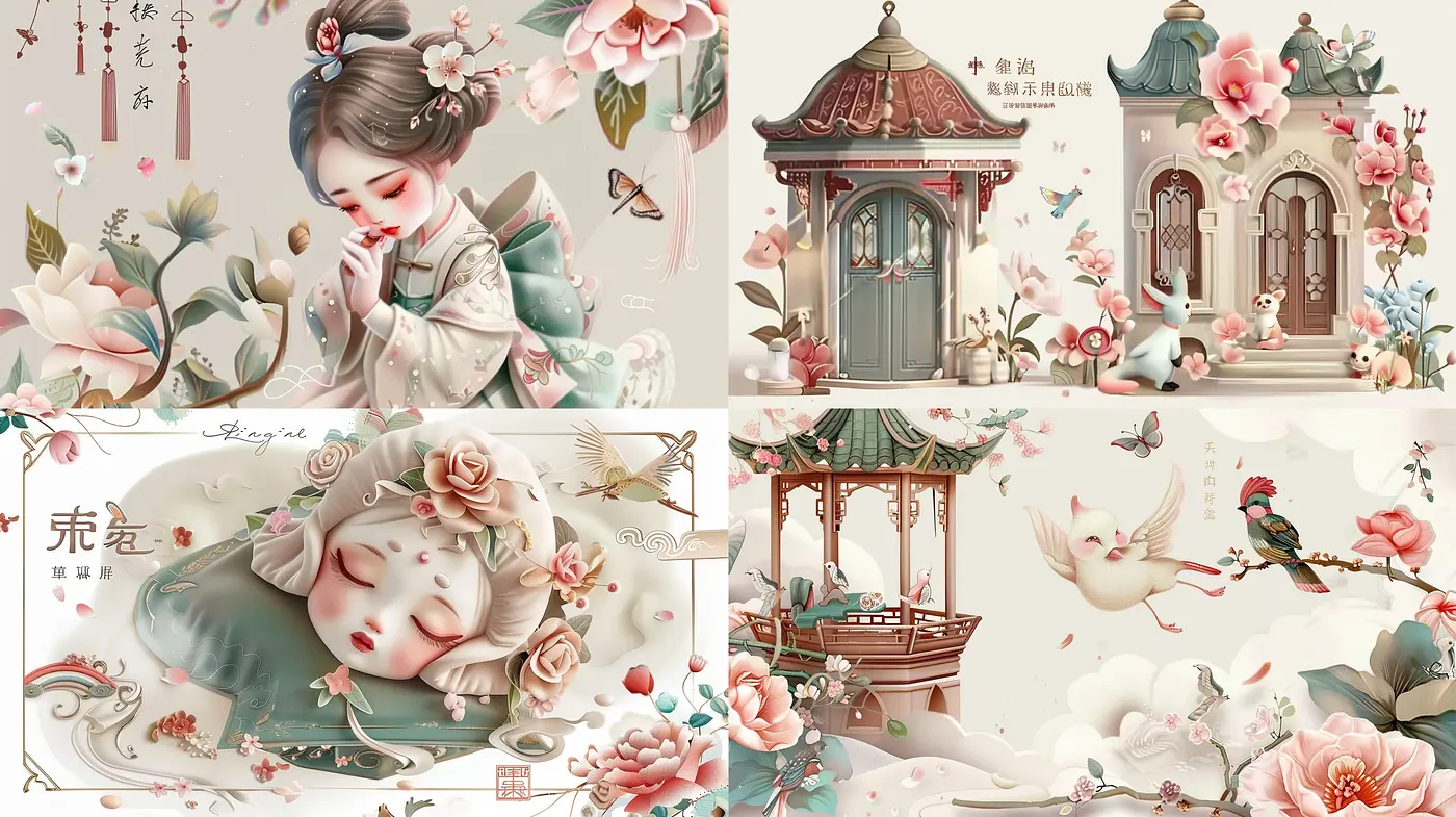 Ethereal Elegance in Pastel: A Tranquil Fusion of Digital Blossoms and Serenity - Midjourney sref style