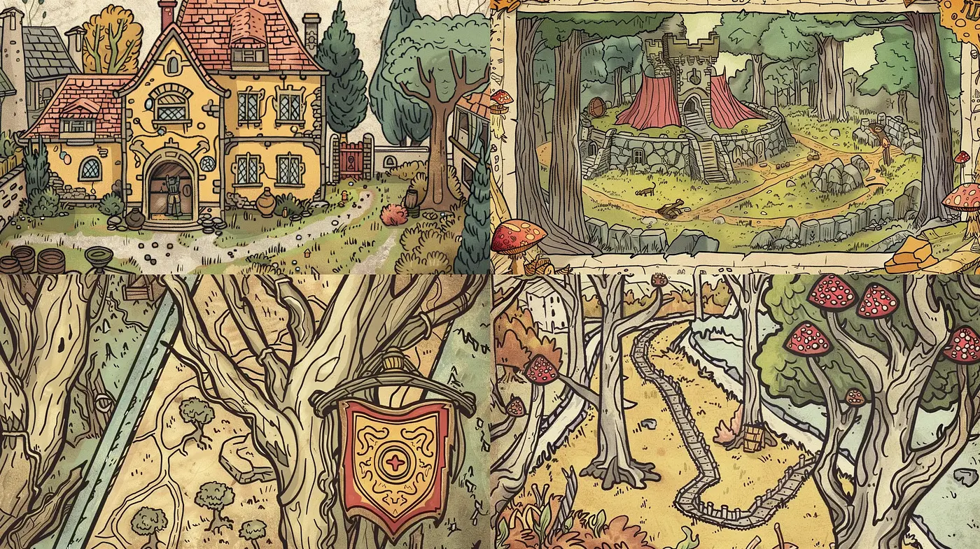 Whimsical Storybook Illustration in Autumnal Hues - Midjourney sref style