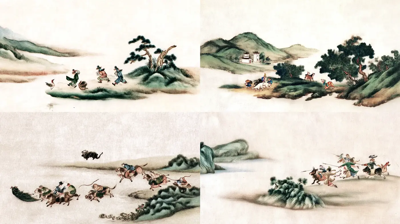 Elegant Scenes of Traditional Life Conveying Harmony and Peace - Midjourney sref style