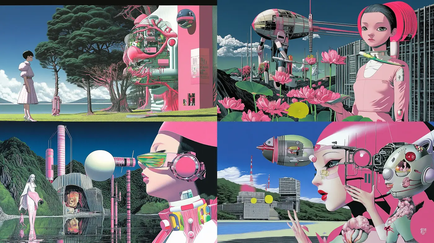 Futuristic Pastels: Retro-Futurism Meets Neo-Tokyo - Midjourney sref style