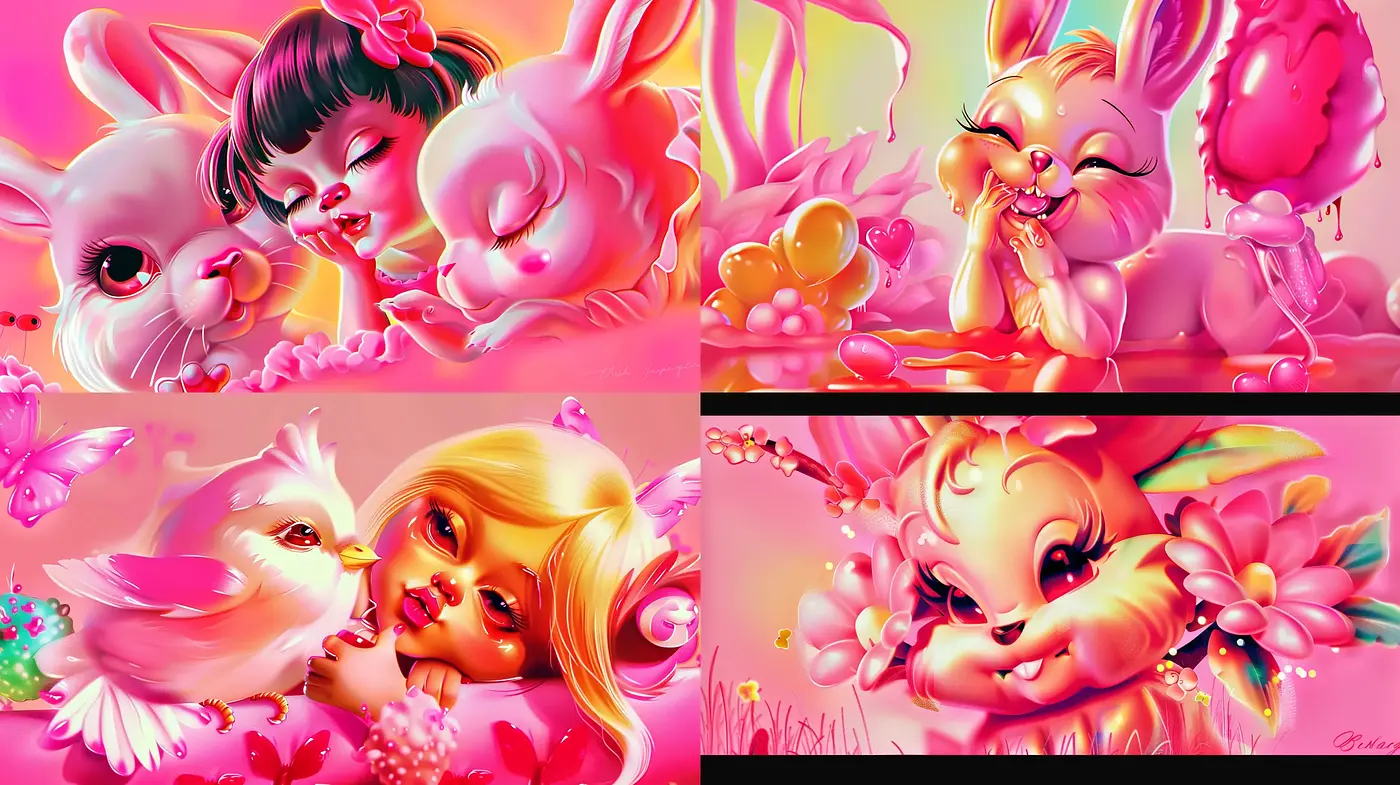 Surreal Candy-Colored Dreamscapes - Midjourney sref style