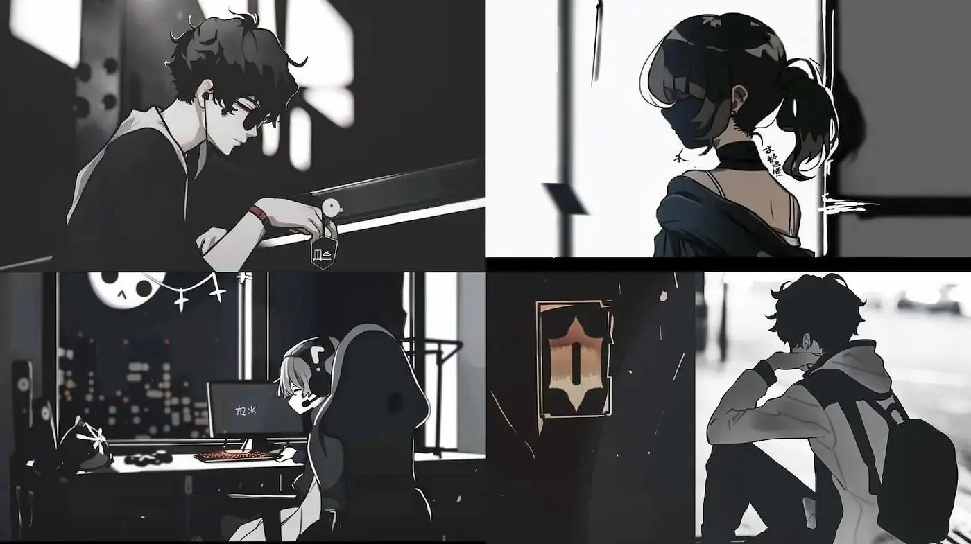 Stylized Expression of Youthful Melancholy in a Modern Context - Midjourney sref style