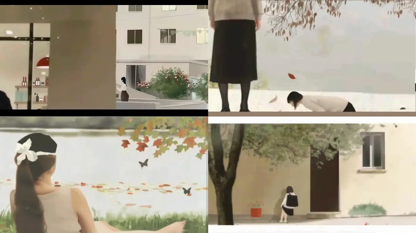 Whimsical Watercolor Vignettes with a Serene Monochromatic Essence - Midjourney sref style