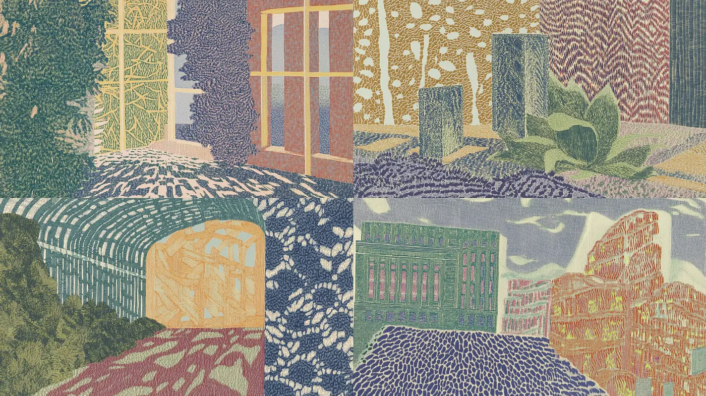 Textured Mosaic of Hues: An Exploration in Post-Impressionist Digital Tapestry - Midjourney sref style