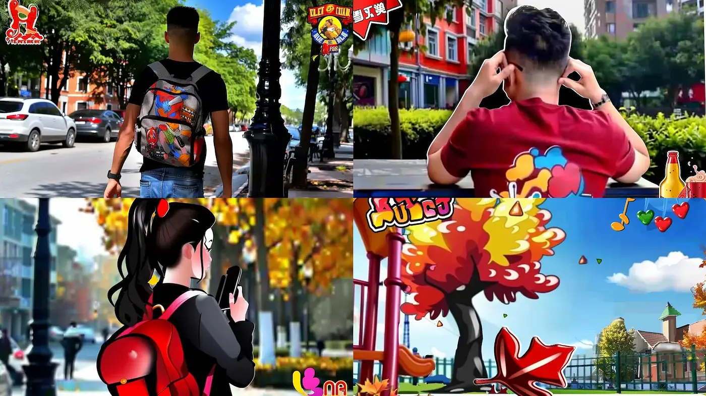 Contemporary Urban Youth Culture with Vibrant Cartoon Aesthetic - Midjourney sref style