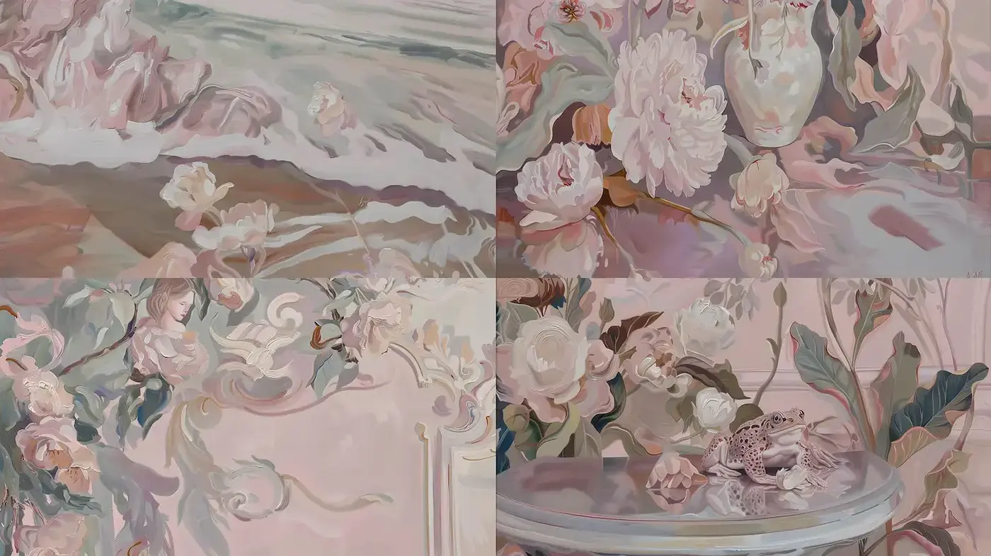 Elegant Floral Composition with Romantic Overtones - Midjourney sref style