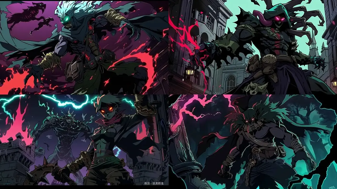 Dynamic and Dark Fantasy Art Inspired by Graphic Novels - Midjourney sref style