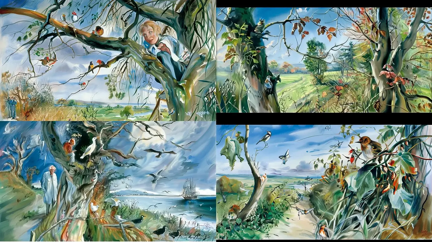 Vibrant Pastoral Symphony: A Harmonious Blend of Nature in Vivid Impressionistic Strokes - Midjourney sref style