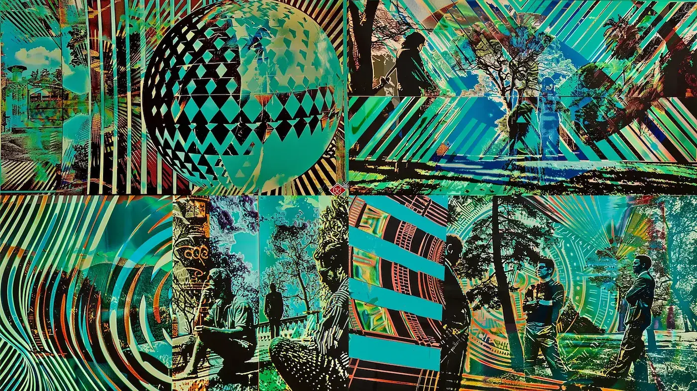 Vibrant and Complex Visual Harmony with Retro Futurism - Midjourney sref style