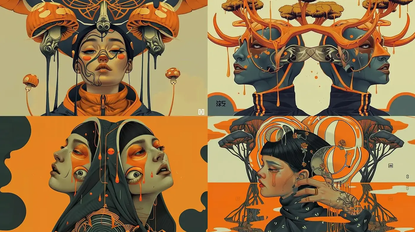 Surreal and Ethereal Dreamscapes with a Contemporary Twist - Midjourney sref style