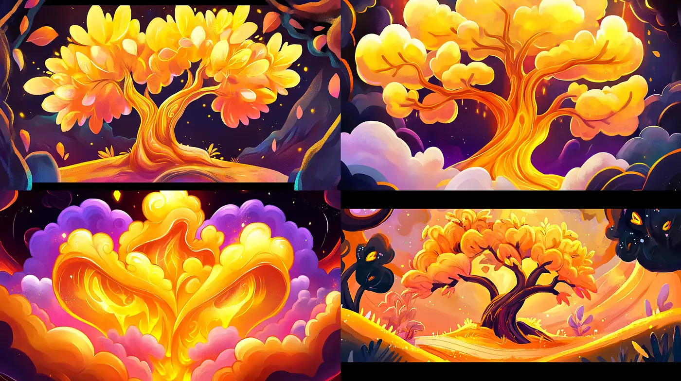 Luminous Dreamscape: A Consistent Vision in Surreal Chromatic Harmony - Midjourney sref style