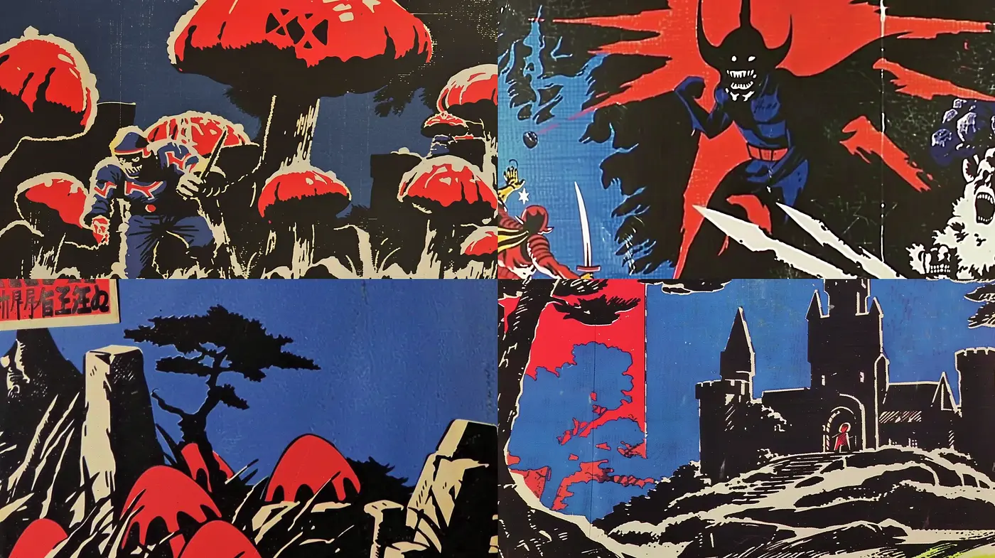 Pulsating Retro Comic Dynamism - Midjourney sref style