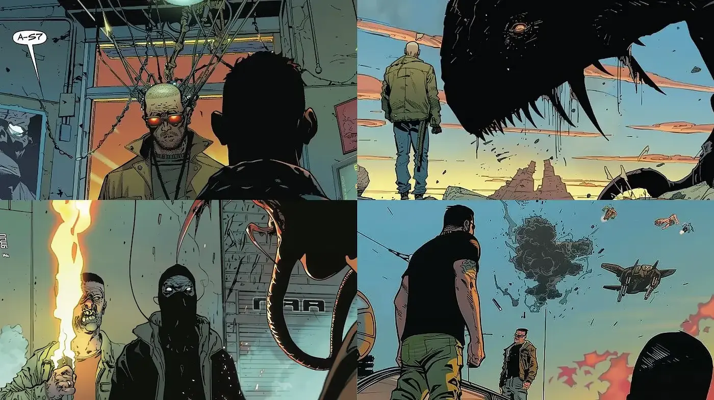 Dynamic and Engaging Graphic Novel Style with a Futuristic Edge - Midjourney sref style