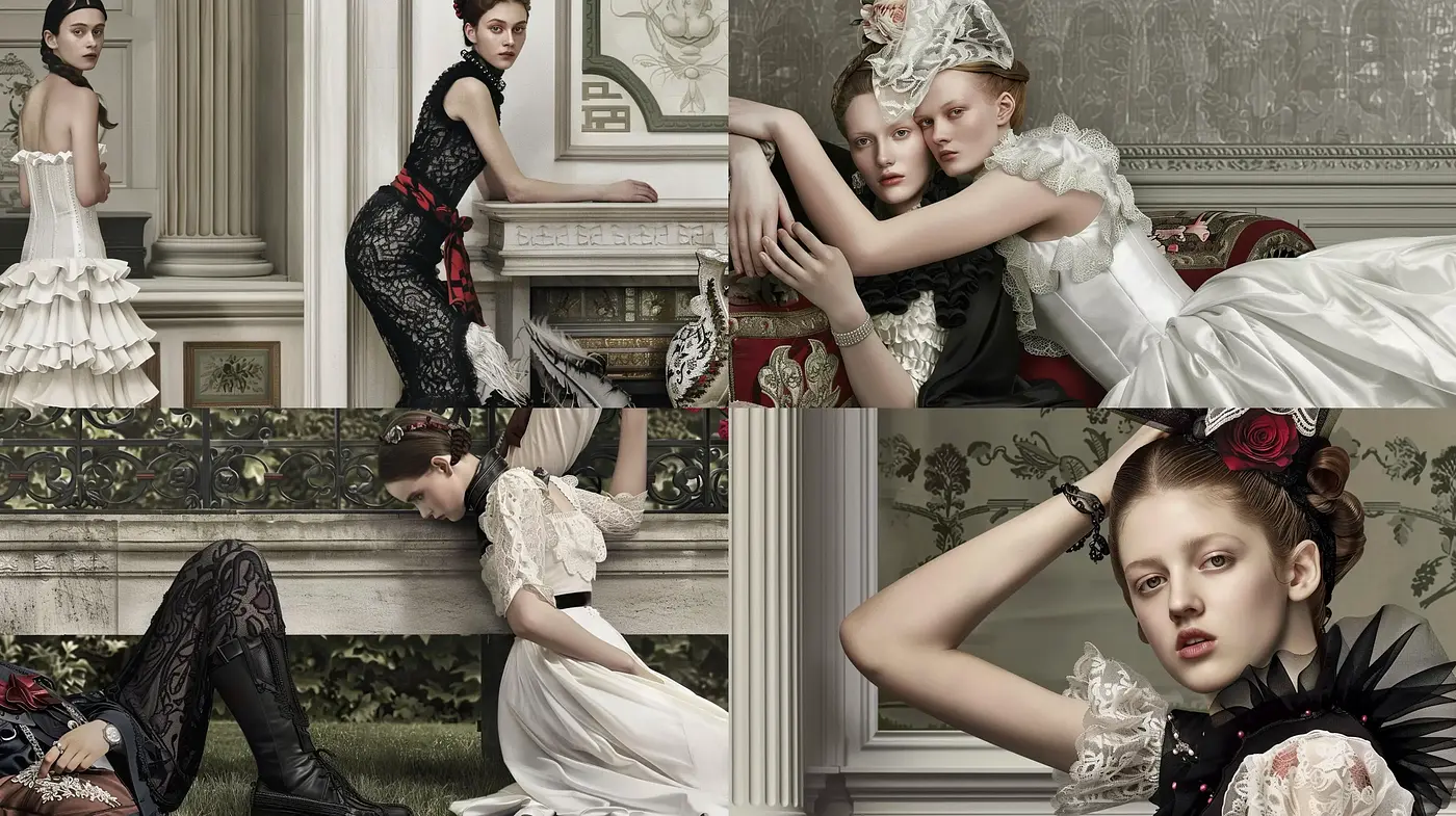 Ethereal Neo-Rococo Fusion with a Modern Photorealistic Appeal - Midjourney sref style