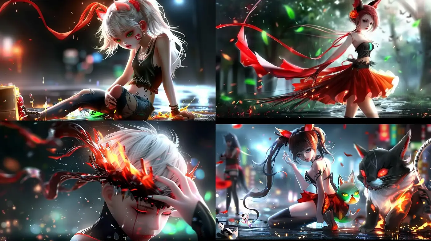 Ethereal Fantasy Art with Dynamic Contrast and Expressive Color - Midjourney sref style