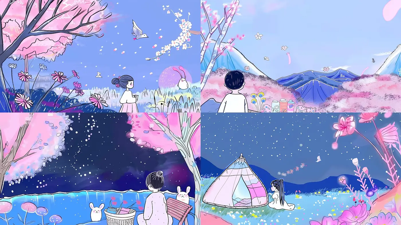 Pastel Dreamscape in Anime Illustration Style - Midjourney sref style