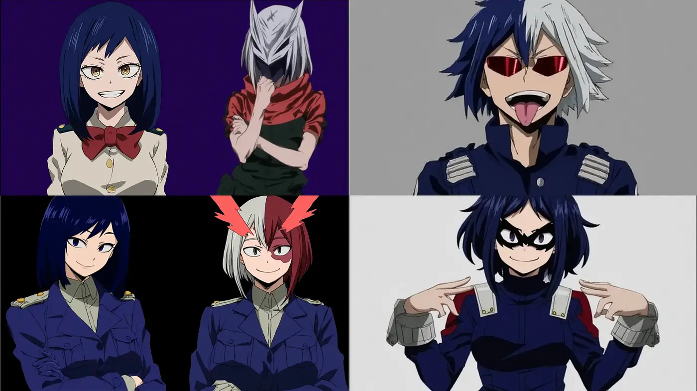 Dynamic and Edgy Anime Character Designs with Dark Undertones - Midjourney sref style