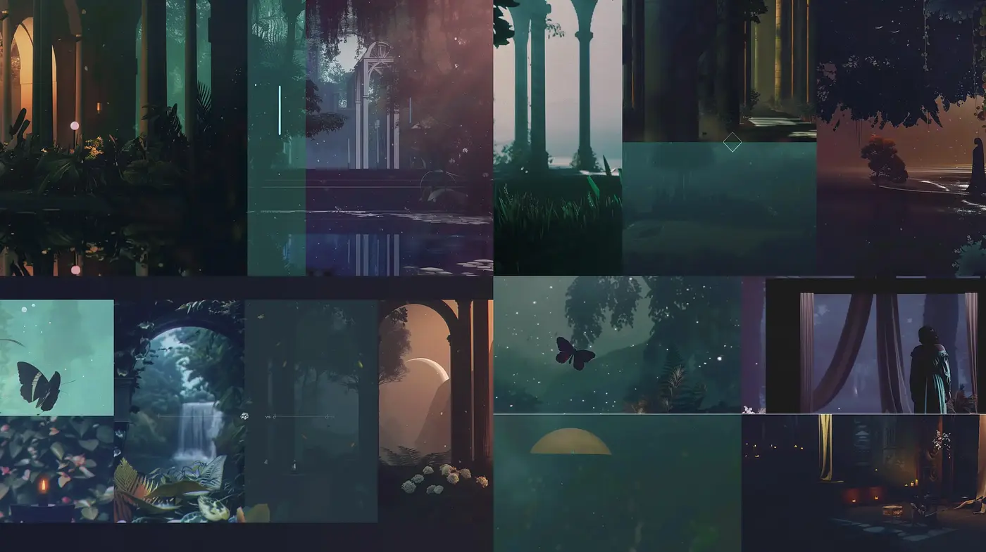 Mystical Twilight Hues: A Dreamlike Fusion of Dusk and Nature - Midjourney sref style