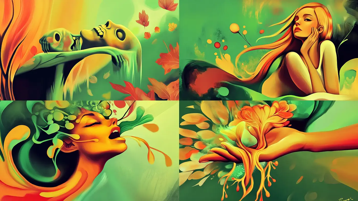 Vibrant Surrealistic Dreamscape Portraits - Midjourney sref style
