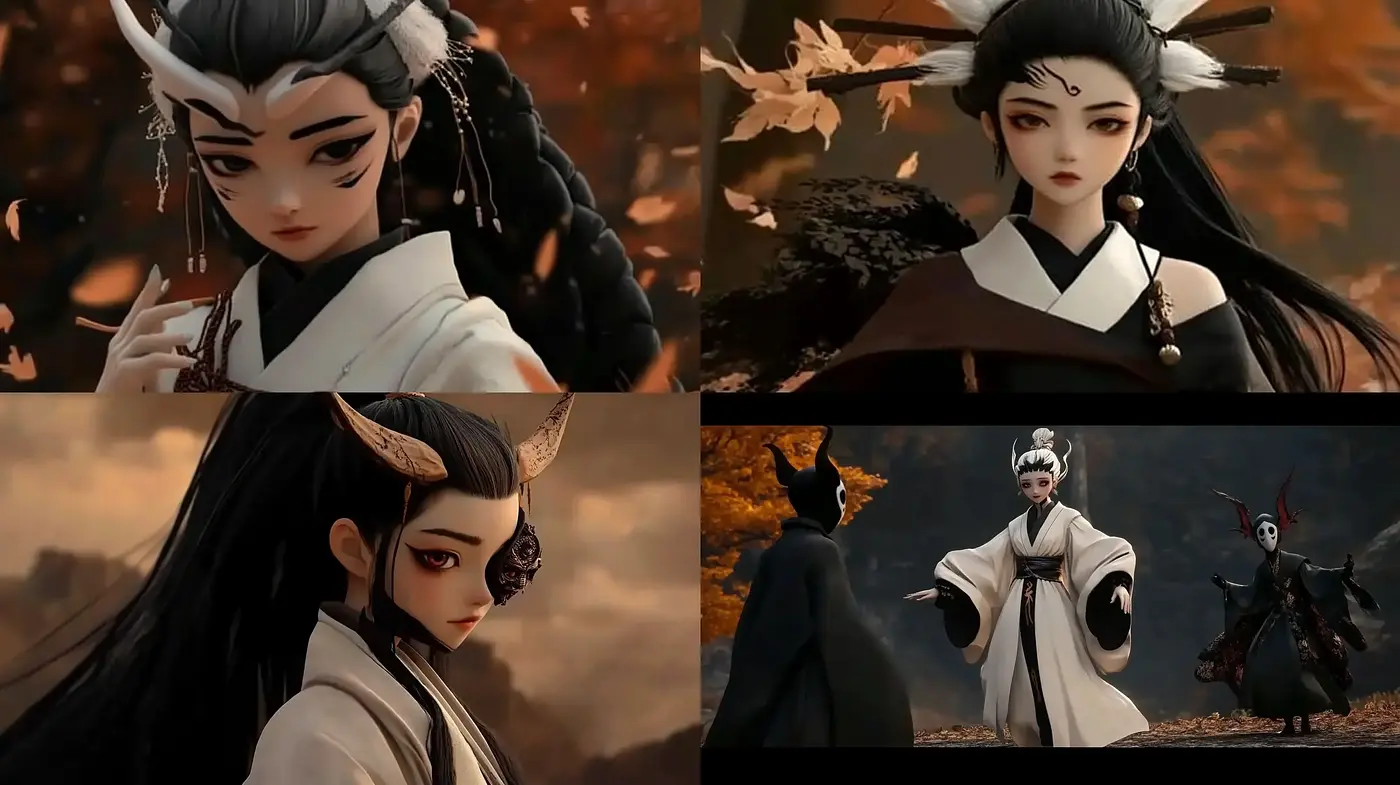 Autumn Elegance in Mythical Character Illustrations - Midjourney sref style